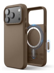 Elago для iPhone 17 Pro Max чехол Magnetic PU Leather Taupe (MagSafe)