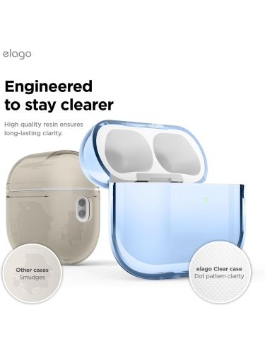 Elago для AirPods Pro 3 чехол Clear Strap case Aqua Blue