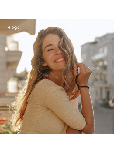 Elago для AirPods Pro 3 чехол Clear Strap case Aqua Blue