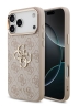 Guess для iPhone 17 Pro чехол PU 4G Big metal logo Gold camera Hard Pink