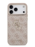 Guess для iPhone 17 Pro чехол PU 4G Big metal logo Gold camera Hard Pink