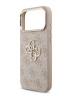 Guess для iPhone 17 Pro чехол PU 4G Big metal logo Gold camera Hard Pink