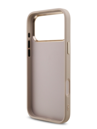 Guess для iPhone 17 Pro чехол PU 4G Big metal logo Gold camera Hard Pink
