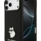 Karl Lagerfeld для iPhone 17 Pro Max чехол Liquid silicone NFT Choupette Metal pin & Camera Hard Black