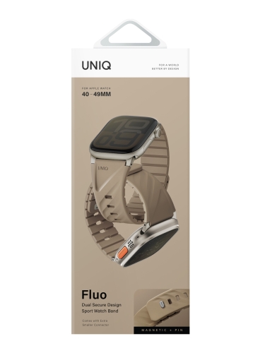 Uniq для Apple Watch 49-40 mm ремешок FLUO Silicone Rubber Soft Sand