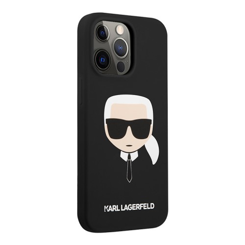 Чехол Karl Lagerfeld Liquid silicone Karl's Head для iPhone 13 Pro, черный