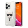 Karl Lagerfeld TPU Glitters Karl's head чехол для iPhone 13 Pro Max, серебристый