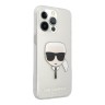 Karl Lagerfeld TPU Glitters Karl's head чехол для iPhone 13 Pro Max, серебристый