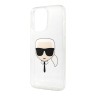 Karl Lagerfeld TPU Glitters Karl's head чехол для iPhone 13 Pro Max, серебристый