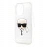 Чехол Karl Lagerfeld TPU Glitters Karl's head Hard для iPhone 13 Pro Max, серебристый