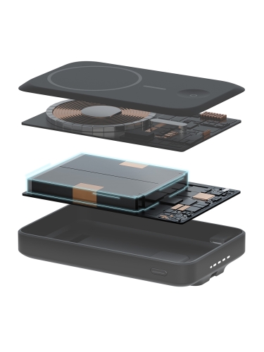 Energea аккумулятор MagPac PRO 35s, 10000W Magsafe QI2 15W USB-C 35W with cable and Stand Gunmetal/Black