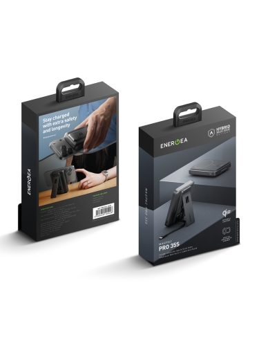 Energea аккумулятор MagPac PRO 35s, 10000W Magsafe QI2 15W USB-C 35W with cable and Stand Gunmetal/Black