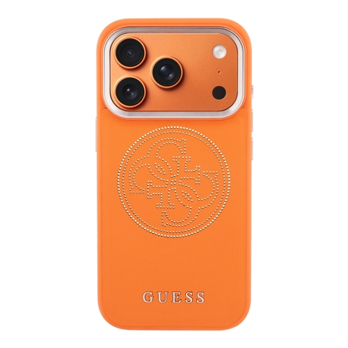 Guess для iPhone 17 Pro Max чехол PU with Perforated 4G logo Metal camera Hard Orange (MagSafe)