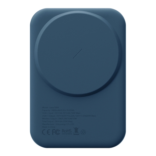 Uniq АКБ Lyden Lexa 5000W Magnetic wireless 15W USB-C PD 20W Steel Blue