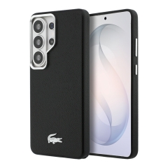 Lacoste для Galaxy S26 Ultra чехол PU Grained Metal Foil logo &amp; Cam Hard Black/Silver (MagSafe)