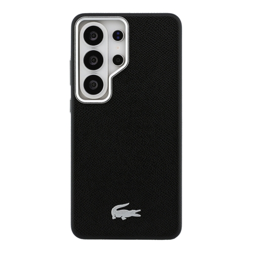 Lacoste для Galaxy S26 Ultra чехол PU Grained Metal Foil logo & Cam Hard Black/Silver (MagSafe)