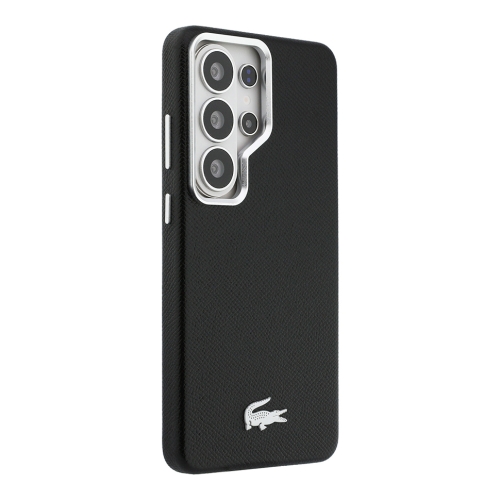 Lacoste для Galaxy S26 Ultra чехол PU Grained Metal Foil logo & Cam Hard Black/Silver (MagSafe)