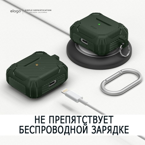 Чехол Elago Solid Armor TPU hang case для AirPods 3 (2021), зеленый
