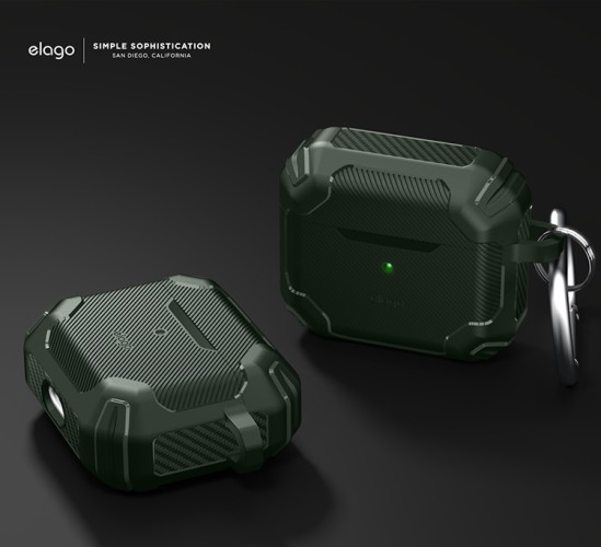 Чехол Elago Solid Armor TPU hang case для AirPods 3 (2021), зеленый