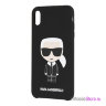 Чехол Karl Lagerfeld Liquid silicone Iconic Karl для iPhone XR, черный