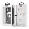 Чехол Karl Lagerfeld Liquid silicone Iconic Karl для iPhone XR, черный