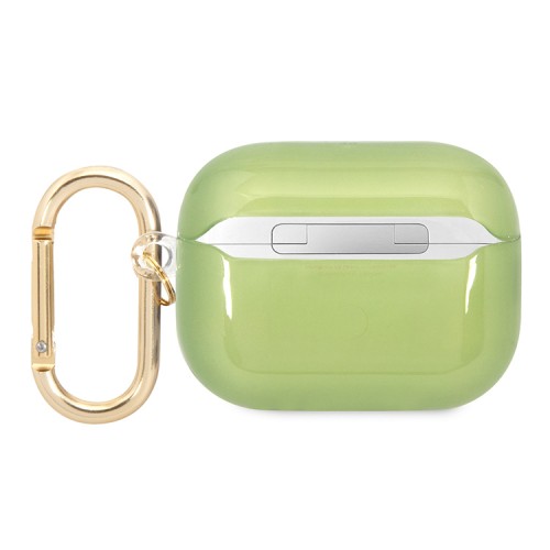 Чехол Guess Translucent Palm Tree с карабином для Airpods Pro, зеленый