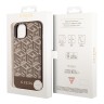 Чехол Guess PU G CUBE Hard для iPhone 14, коричневый (MagSafe)