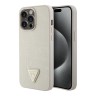 Guess для iPhone 15 Pro Max чехол PU Croco Triangle metal logo Hard Gold
