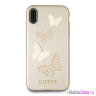 Чехол Guess Studs & Sparkles Hard Butterflies для iPhone X/XS, бежевый