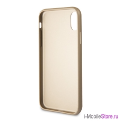 Чехол Guess Studs & Sparkles Hard Butterflies для iPhone X/XS, бежевый