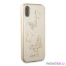 Чехол Guess Studs & Sparkles Hard Butterflies для iPhone X/XS, бежевый