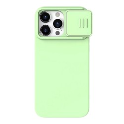 Nillkin для iPhone 15 Pro чехол CamShield Silky Silicone Mint Green