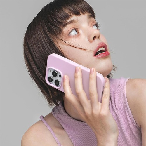 Elago для iPhone 15 Pro чехол Soft silicone (Liquid) Light Lilac