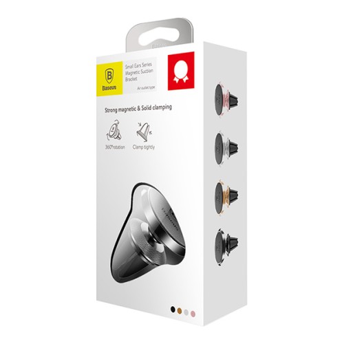 Магнитный держатель Baseus Small Ears Series Air Outlet Magnetic Bracket (Genuine Leather Type), черный