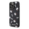 Hello Kitty для iPhone 14 Pro Max чехол PU Saffiano Heads and Bows + Hand strap Hard Black/Red