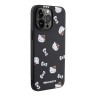 Hello Kitty для iPhone 14 Pro Max чехол PU Saffiano Heads and Bows + Hand strap Hard Black/Red
