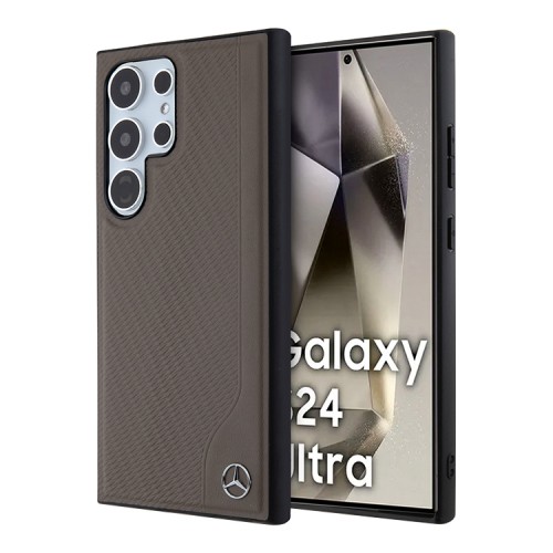 Mercedes для Galaxy S24 Ultra чехол Leather Textured Wood Imitation Hard Brown (MagSafe)