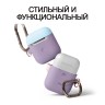 Чехол Elago Hang DUO для AirPods 2 (wireless), Lavender с крышками Pastel Blue и Pink