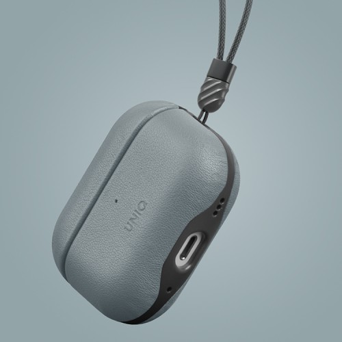 Uniq для Airpods Pro 2 чехол Lyden DS Leatherette with handstrap Washed Blue/Black
