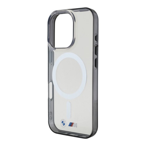 BMW для iPhone 16 Pro Max чехол M-Collection PC/TPU Silver Ring, прозрачный (MagSafe)