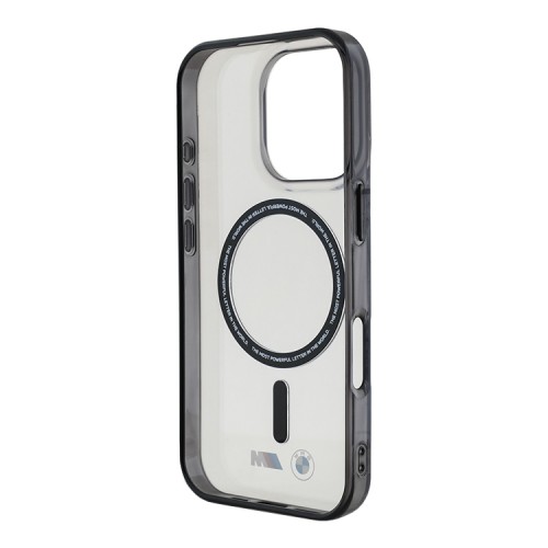 BMW для iPhone 16 Pro Max чехол M-Collection PC/TPU Silver Ring, прозрачный (MagSafe)