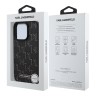 Karl Lagerfeld для iPhone 16 Pro чехол PU-кожа Monogram Black (MagSafe)