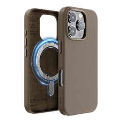 Elago для iPhone 16 Pro Max чехол PU Leather Taupe (MagSafe)