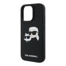 Karl Lagerfeld для iPhone 16 Pro чехол Liquid Silicone NFT Karl & Choupette Head Hard Black (MagSafe)
