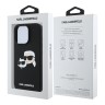 Karl Lagerfeld для iPhone 16 Pro чехол Liquid Silicone NFT Karl & Choupette Head Hard Black (MagSafe)