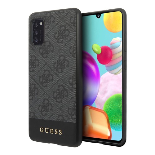 Чехол Guess 4G Stripe Metal logo Hard для Galaxy A41, серый