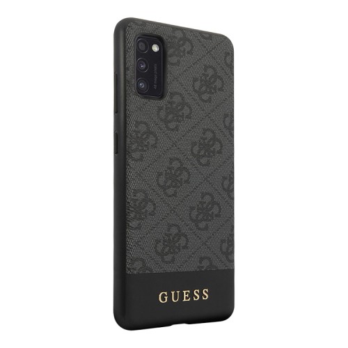 Чехол Guess 4G Stripe Metal logo Hard для Galaxy A41, серый