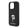 Karl Lagerfeld для iPhone 16 Pro чехол Fixed glitters NFT Karl Ikonik Metal pin Hard Black