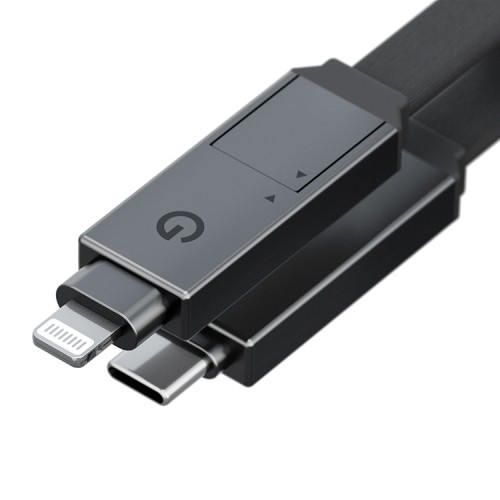 Energea Кабель Sheath 2-in-1 USB-C to C+Lighning MFI 60W 480 Mbps Gun 1.0m