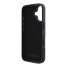 Karl Lagerfeld для iPhone 16 чехол Cardslot PU Grained leather Metal Long logo Hard Black